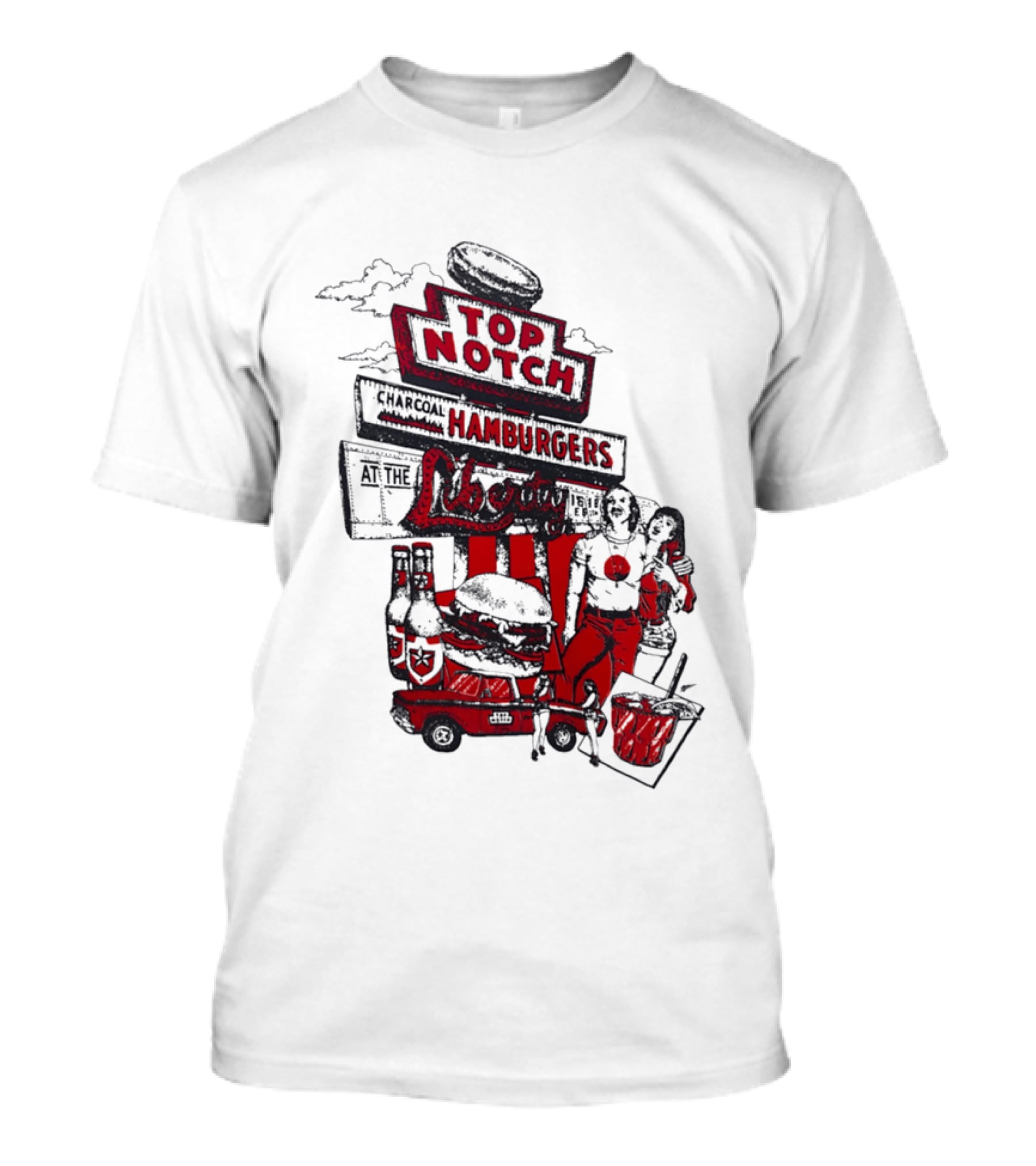 Top Notch Hamburgers Liberty Car Drink Charcoal Vibes T-Shirt
