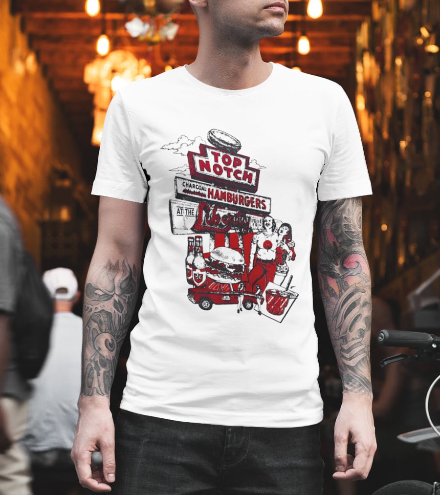 Top Notch Hamburgers Liberty Car Drink Charcoal Vibes T-Shirt