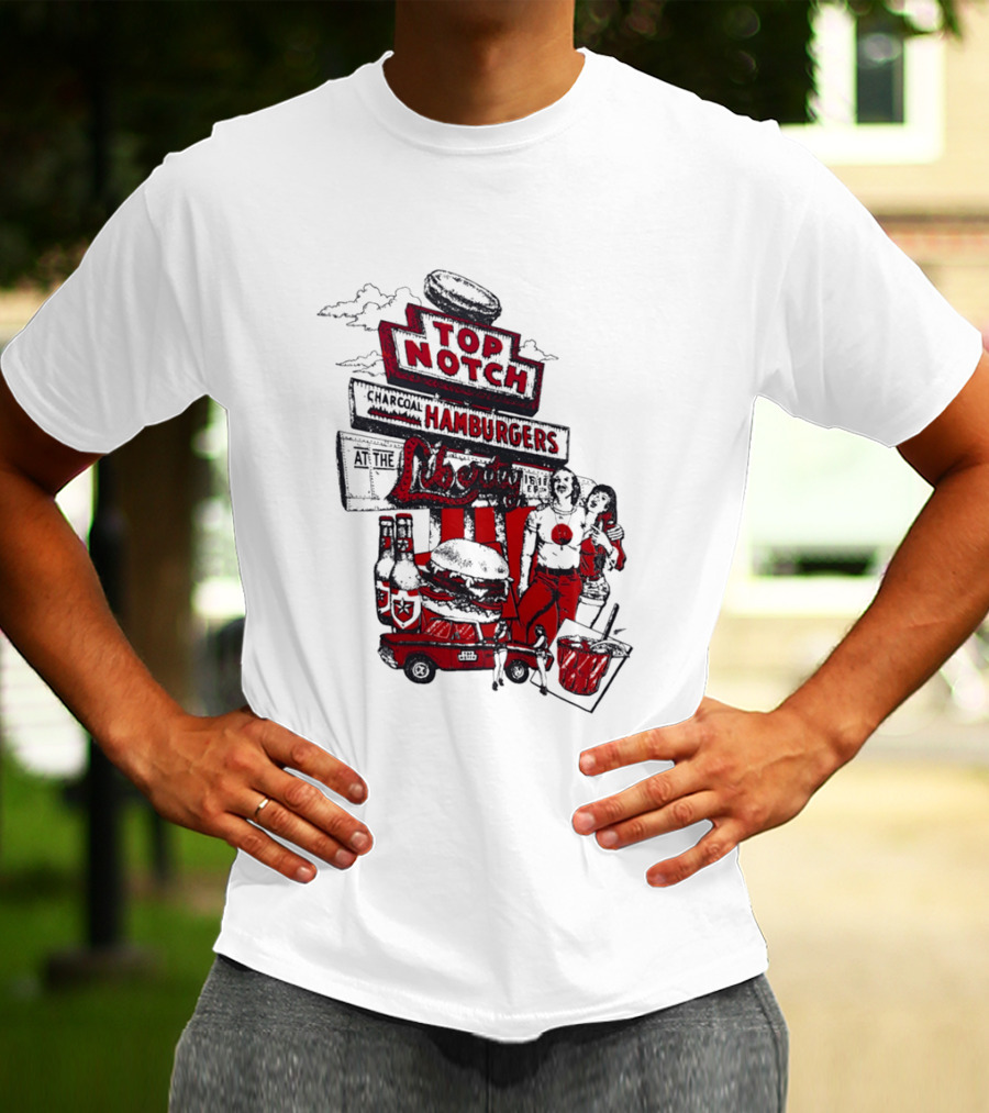 Top Notch Hamburgers Liberty Car Drink Charcoal Vibes T-Shirt