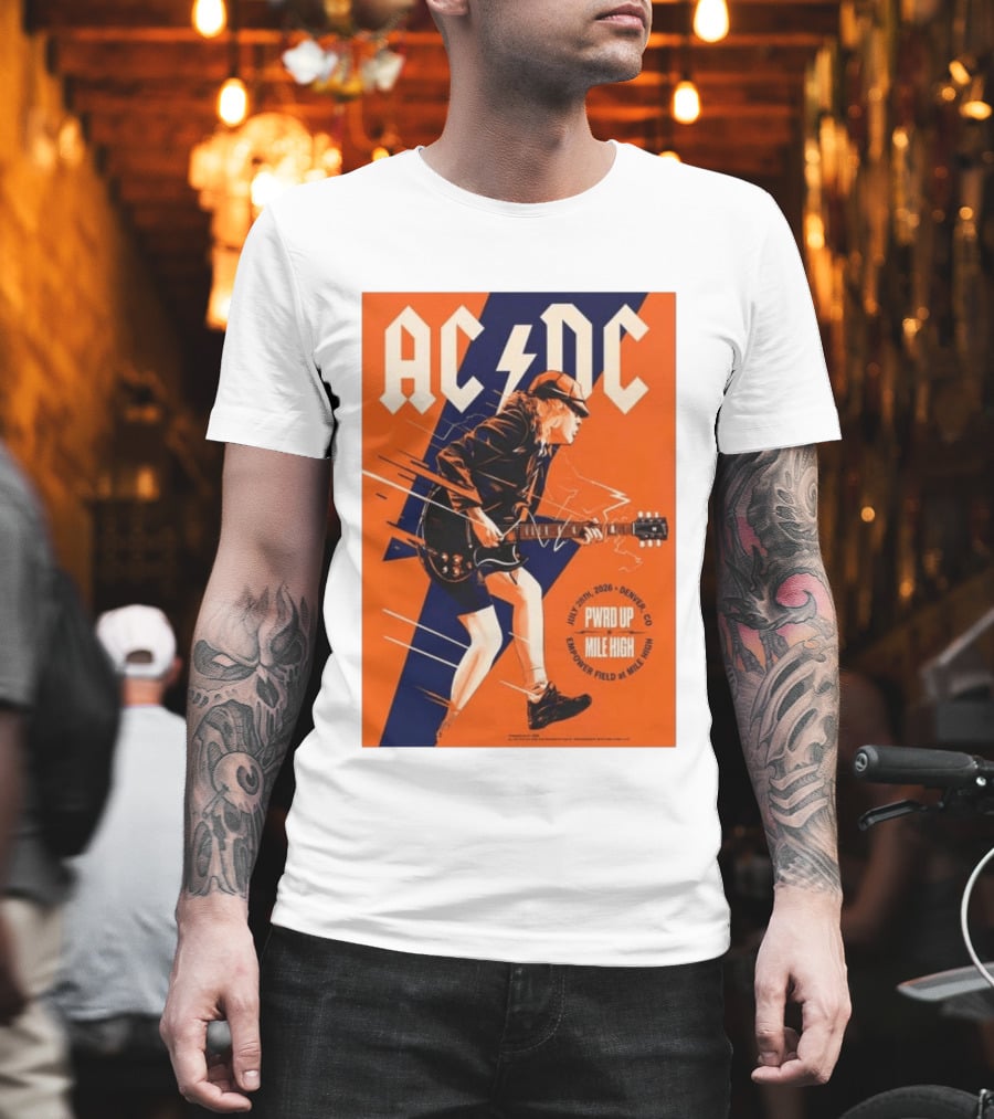 ACDC PWR UP Mile High Denver July 28 2026 Empower Field Event T-Shirt