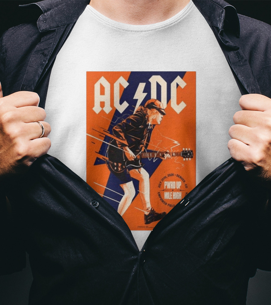 ACDC PWR UP Mile High Denver July 28 2026 Empower Field Event T-Shirt