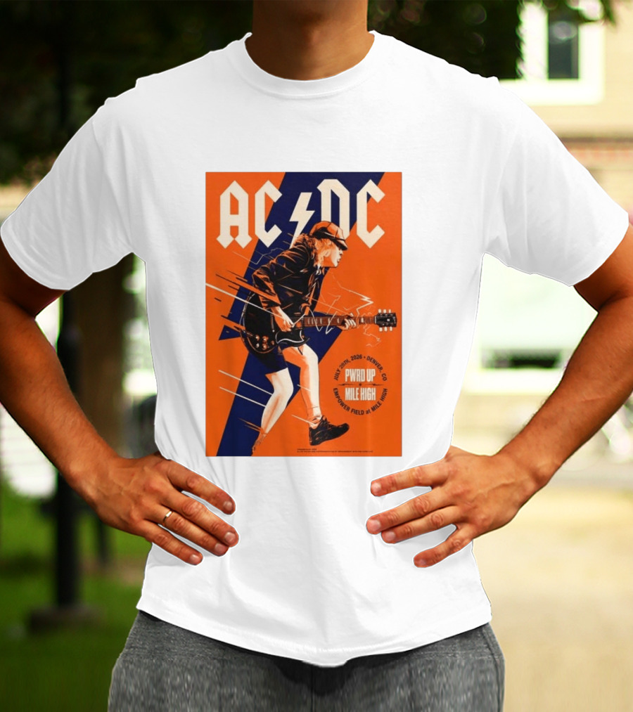 ACDC PWR UP Mile High Denver July 28 2026 Empower Field Event T-Shirt