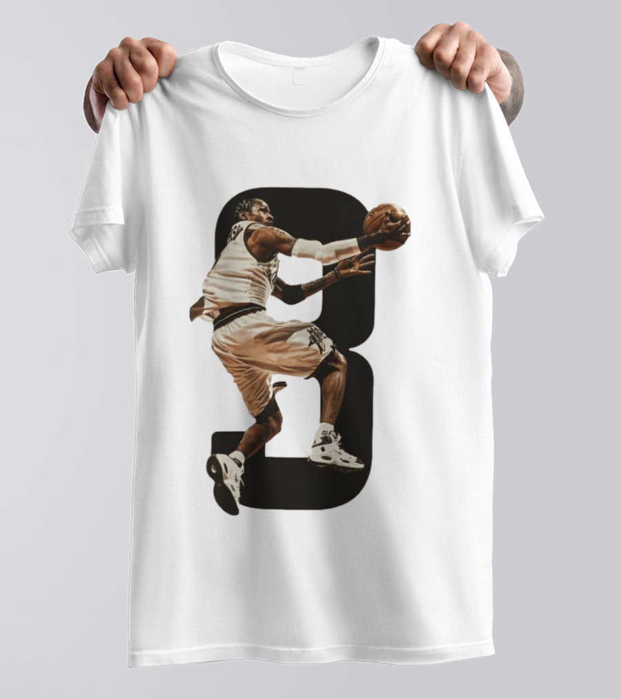 Allen Iverson Number 3 Basketball Legend Iconic Dunk T-Shirt