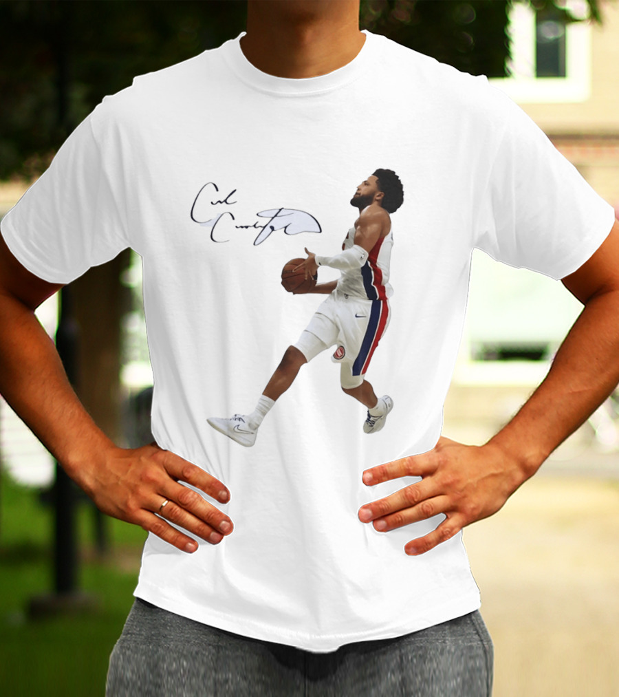 Cade Cunningham Autographed Windmill Dunk Detroit Basketball T-Shirt