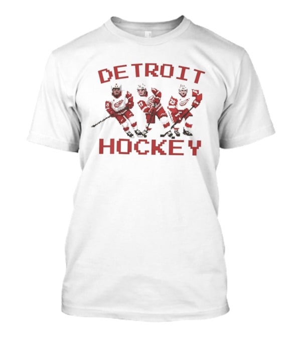 Detroit Red Wings Hockey Pixel T-Shirt
