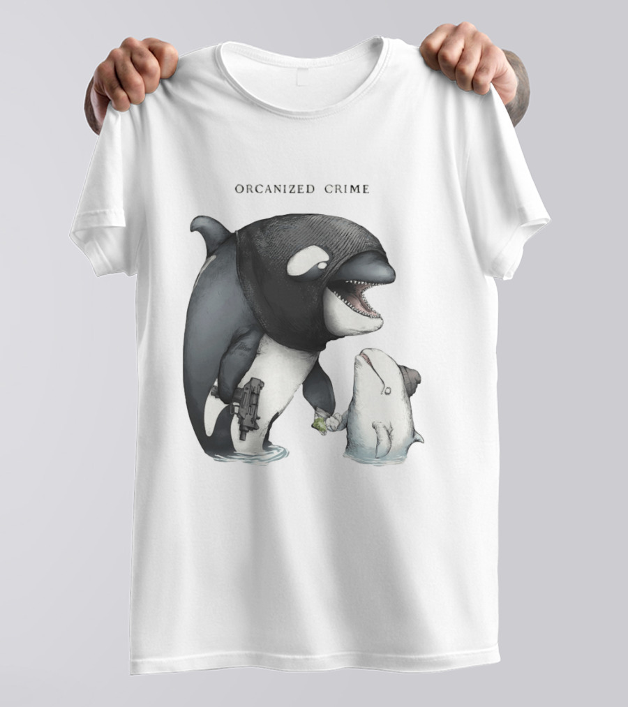 Orcanized Crime Dolphin 2026 Gun And Fish Transaction T-Shirt
