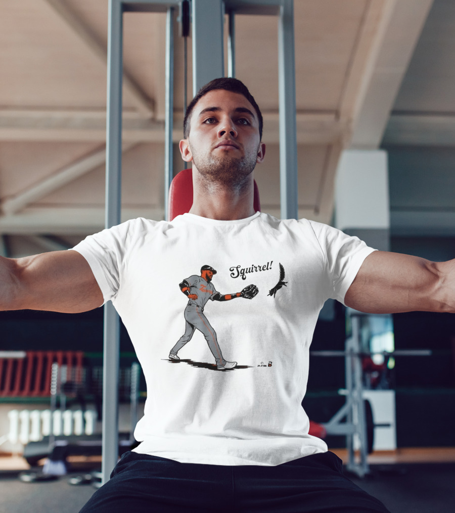 Leody Taveras Squirrel Baseball Playful Catch Moment T-Shirt
