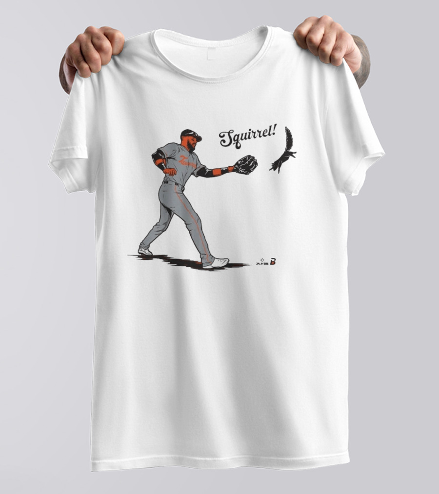 Leody Taveras Squirrel Baseball Playful Catch Moment T-Shirt