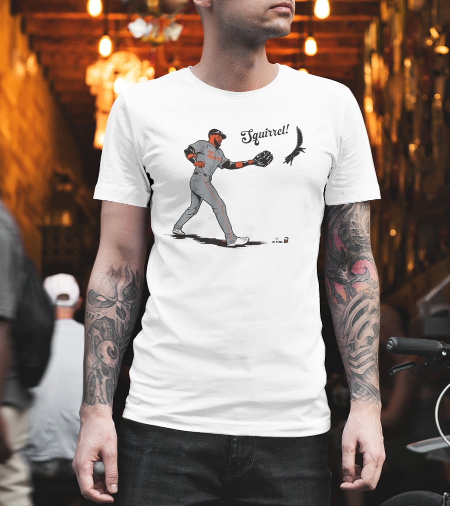 Leody Taveras Squirrel Baseball Playful Catch Moment T-Shirt