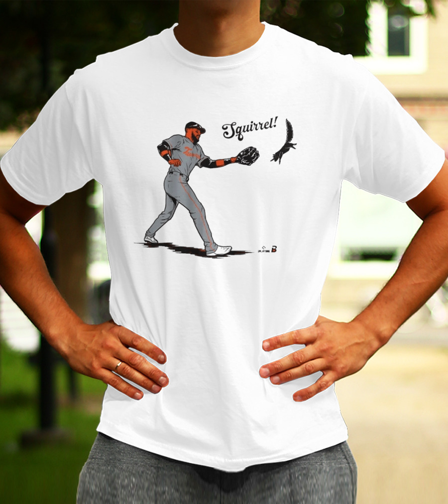 Leody Taveras Squirrel Baseball Playful Catch Moment T-Shirt