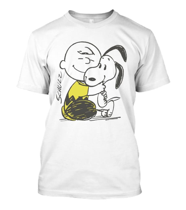 Schulz Charlie Brown Snoopy Hugging Classic Peanuts Friendship T-Shirt