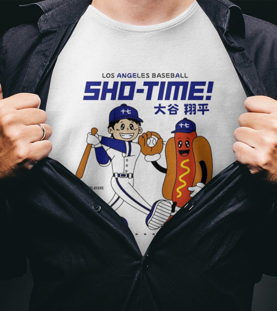 Los Angeles Baseball Shohei Ohtani Sho Time Animated Characters T-Shirt