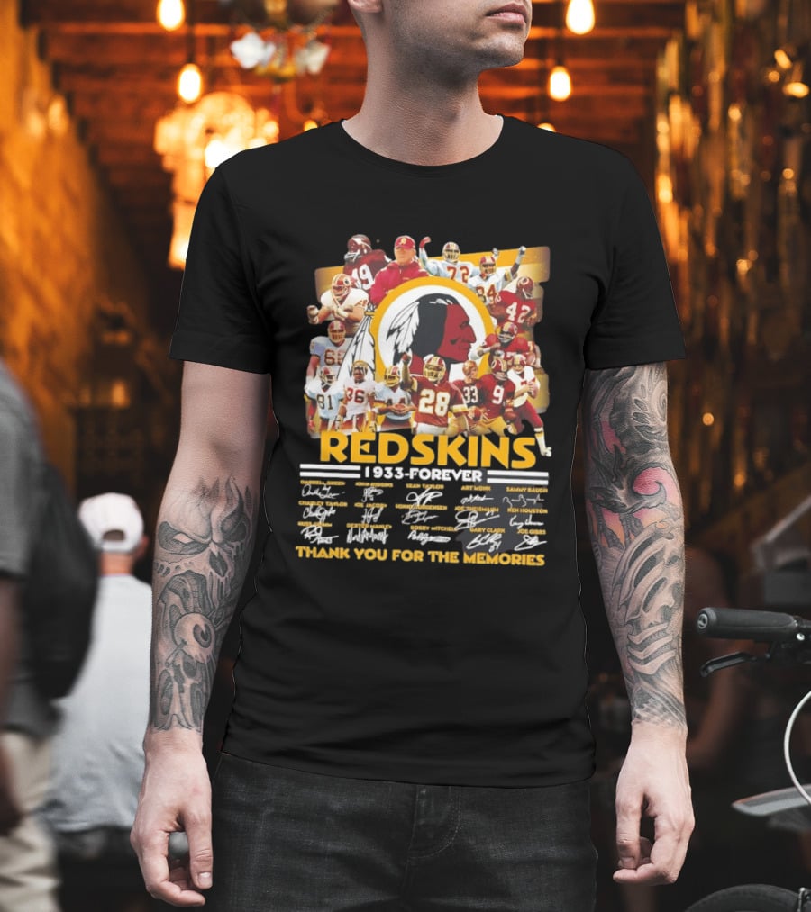 Redskins 1933 Forever Collage Thank You For The Memories T-Shirt