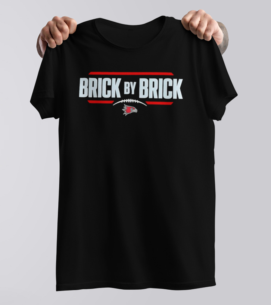 Brick By Brick Red Bird Football Team Spirit T-Shirt