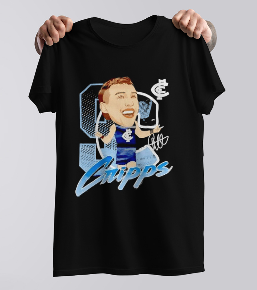 Carlton FC Patrick Cripps Caricature With Signature T-Shirt