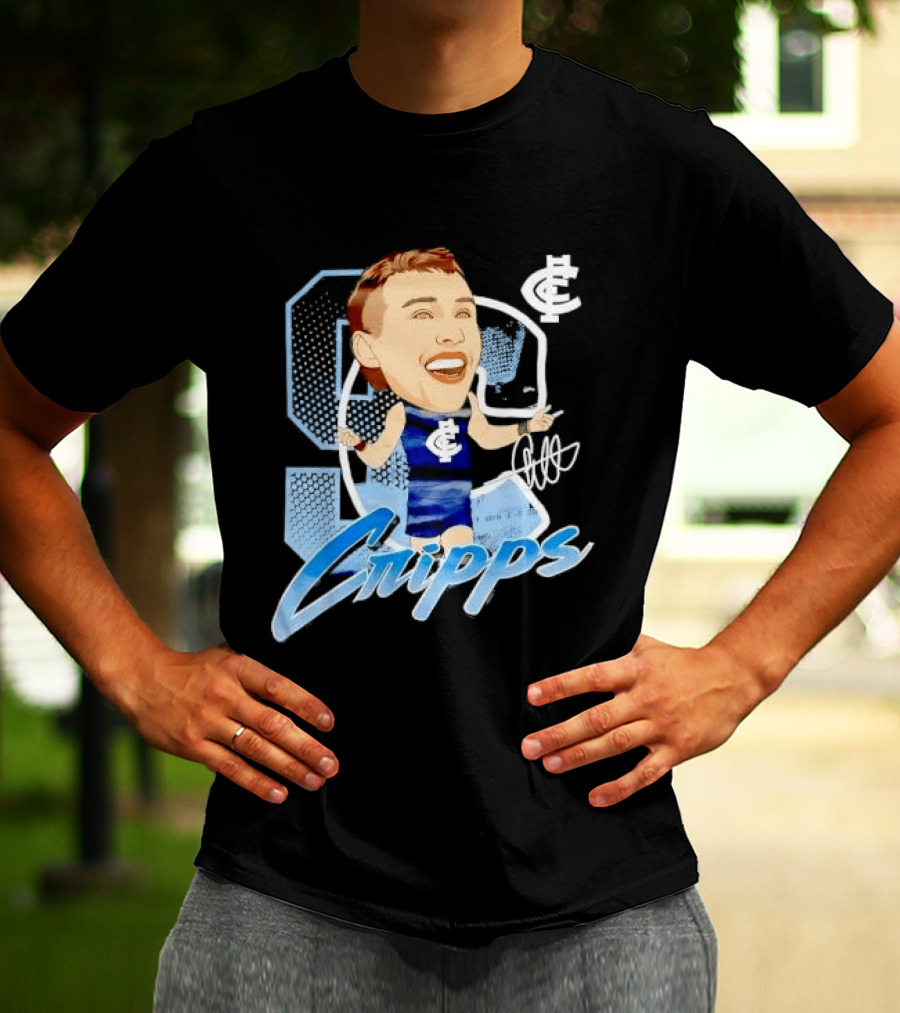 Carlton FC Patrick Cripps Caricature With Signature T-Shirt