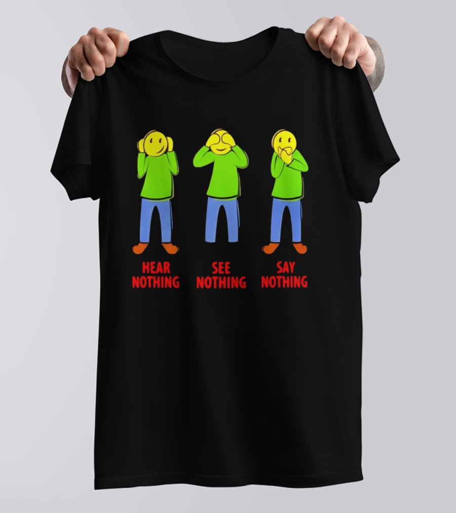 Hear Nothing See Nothing Say Nothing Emoji Characters T-Shirt