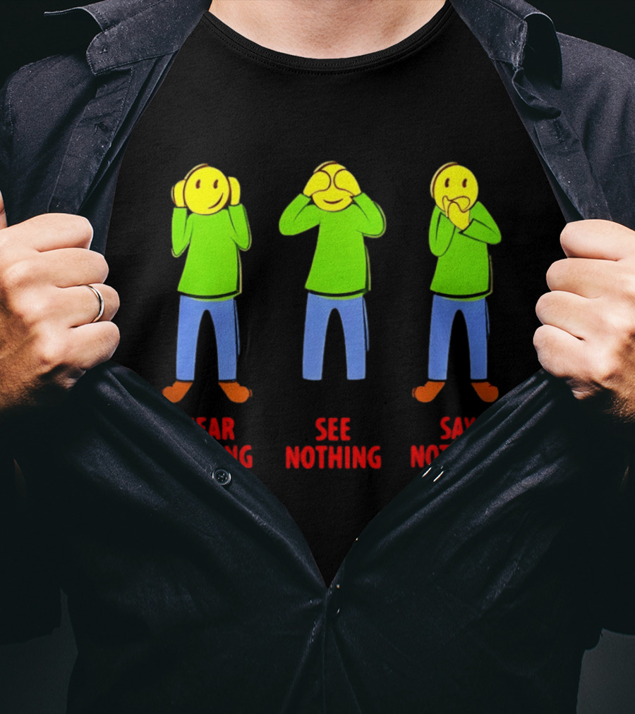 Hear Nothing See Nothing Say Nothing Emoji Characters T-Shirt