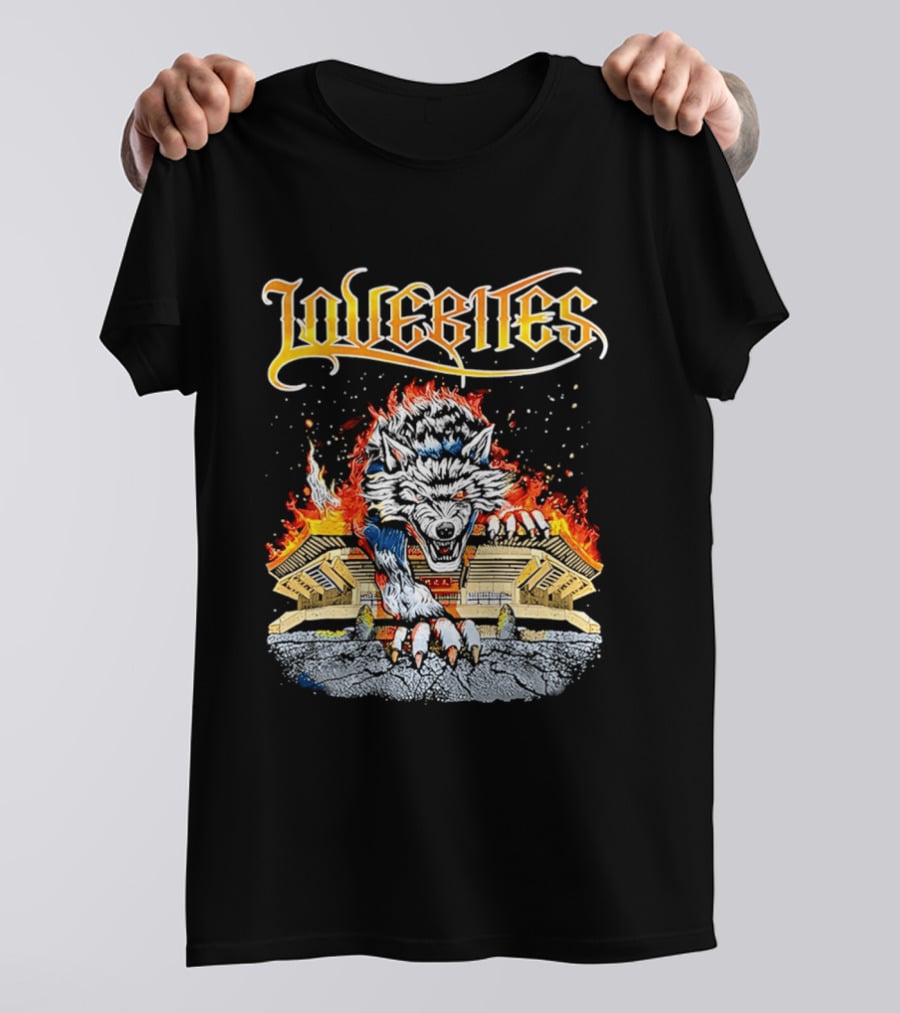 Lovebites Wolf Flames Building T-Shirt