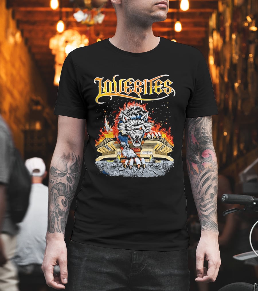 Lovebites Wolf Flames Building T-Shirt