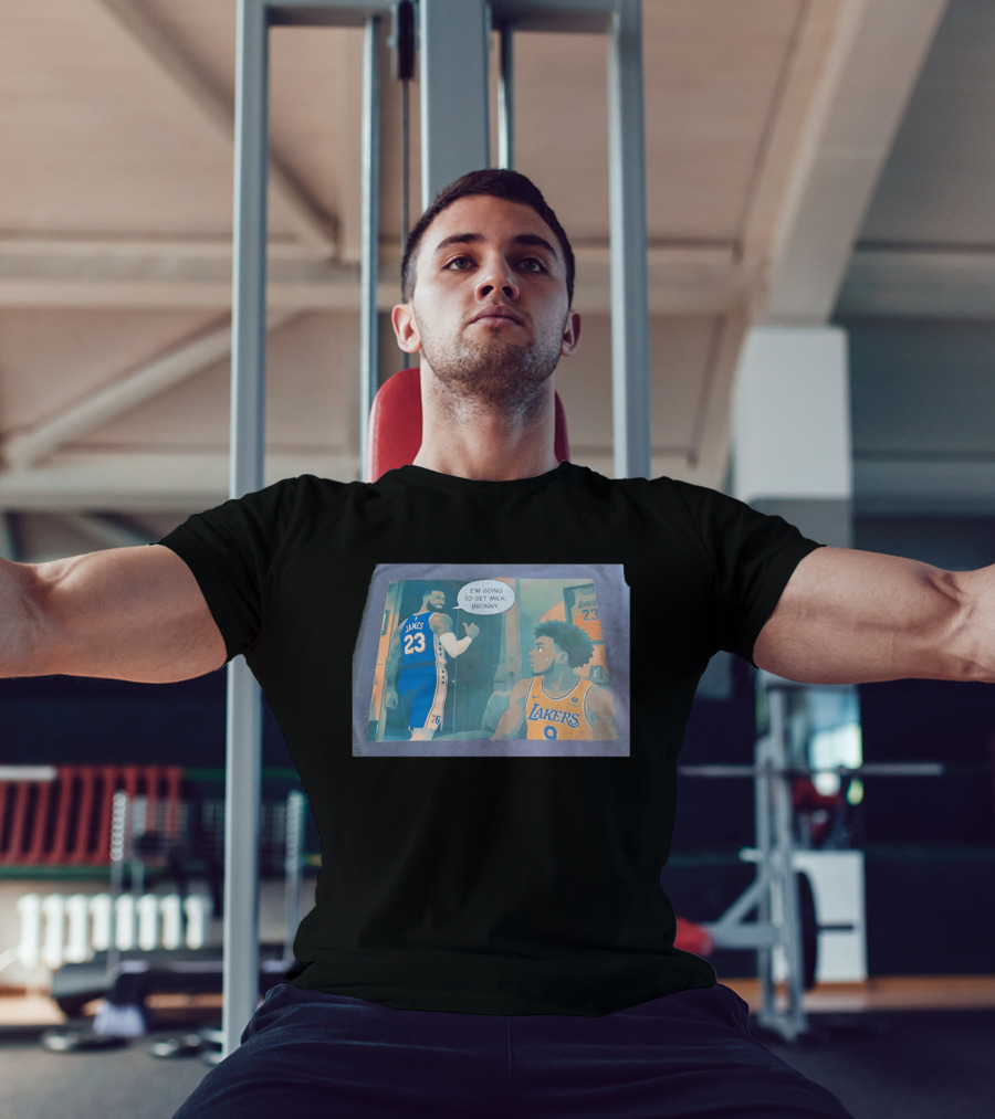 I'm Going To Get Milk Bronny LeBron James Lakers 23 Bronny 9 Basketball T-Shirt