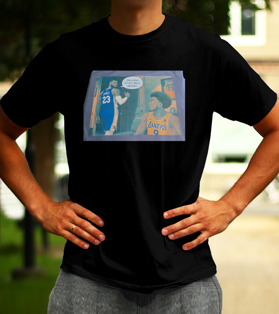 I'm Going To Get Milk Bronny LeBron James Lakers 23 Bronny 9 Basketball T-Shirt