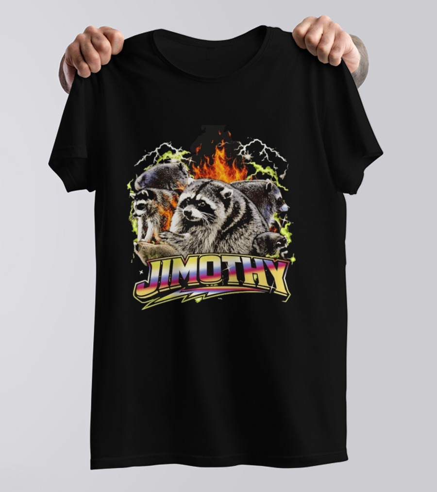 Jimothy Raccoon Fire Lightning Bootleg T-Shirt