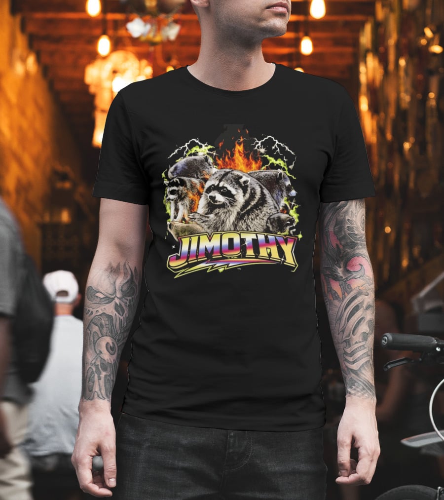 Jimothy Raccoon Fire Lightning Bootleg T-Shirt