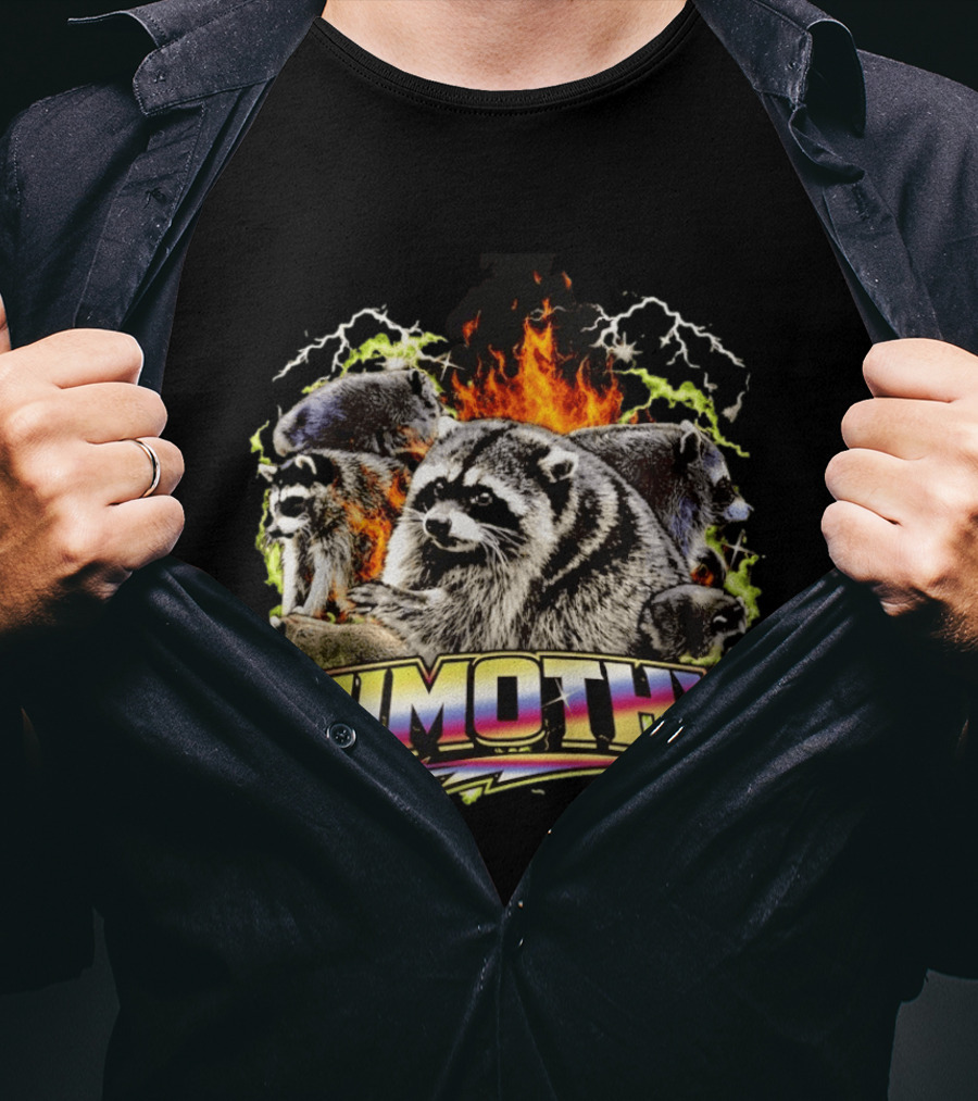 Jimothy Raccoon Fire Lightning Bootleg T-Shirt