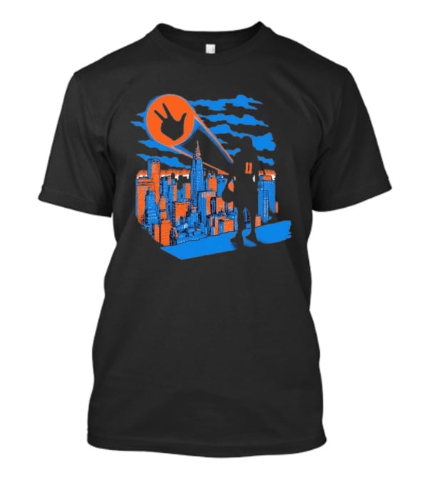New York Knicks Jalen Brunson NYC Skyline Hero Hand T-Shirt
