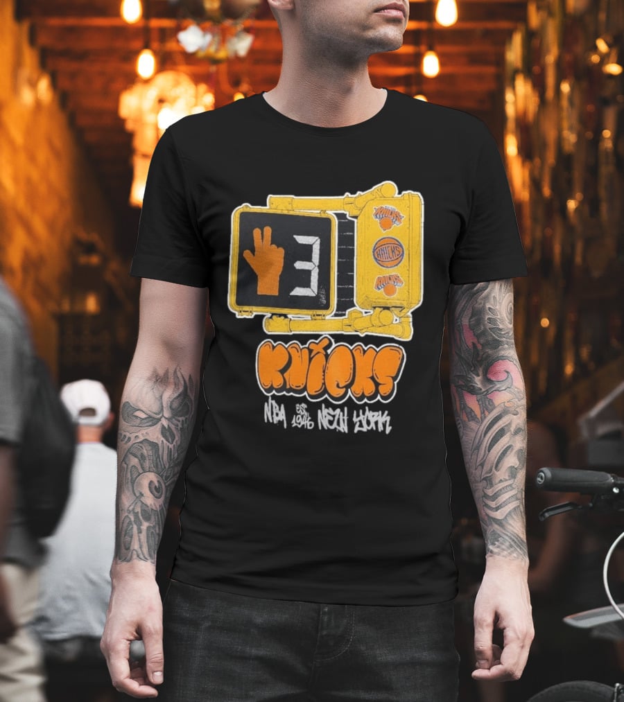 Knicks NBA Street Style Hand Sign Look B4 Crossing T-Shirt