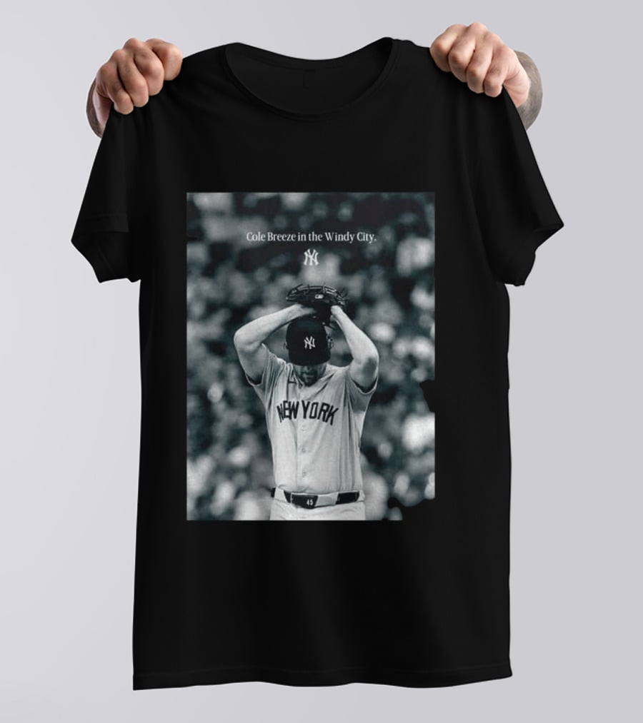 New York Yankees Cole Breeze Pitching Moment In The Windy City T-Shirt
