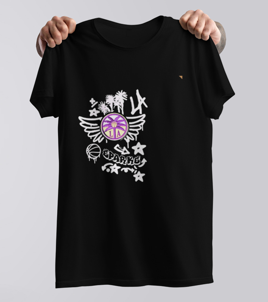 LA Sparks Graffiti Wings Basketball Stars T-Shirt