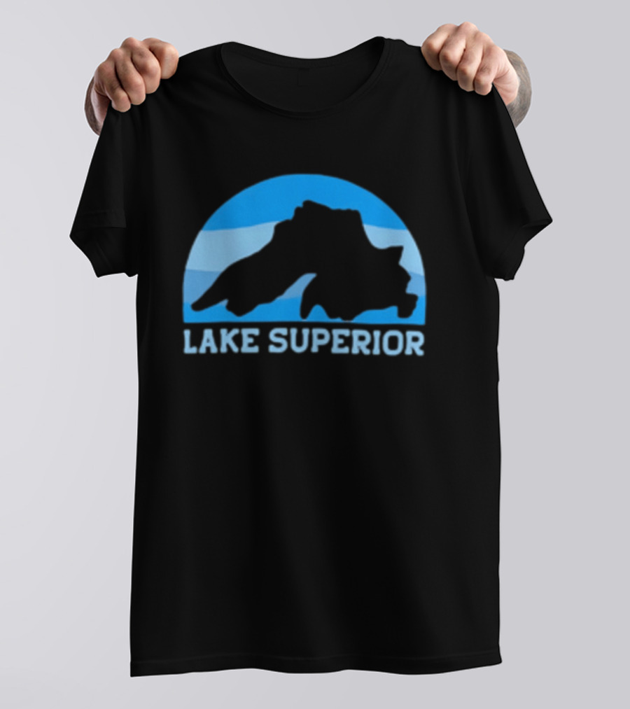 Lake Superior Blue Silhouette Arch T-Shirt