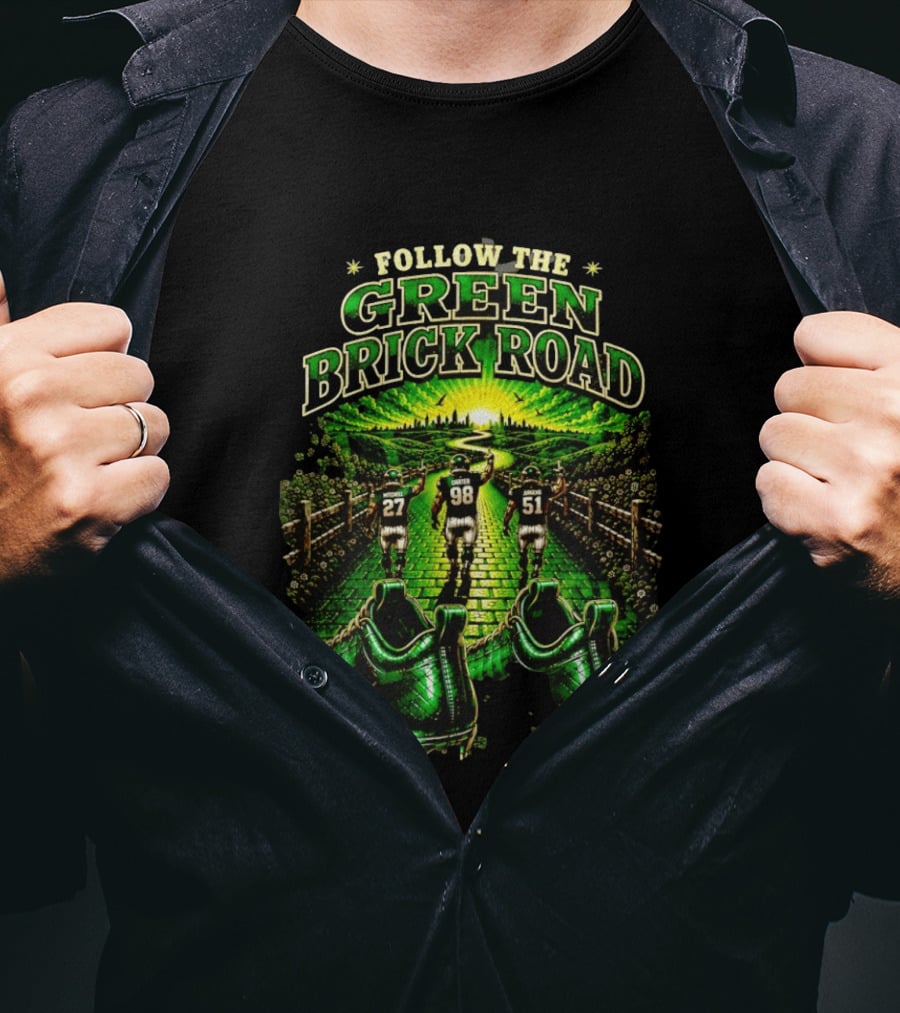 Philadelphia Eagles Follow The Green Brick Road Fantasy Football T-Shirt