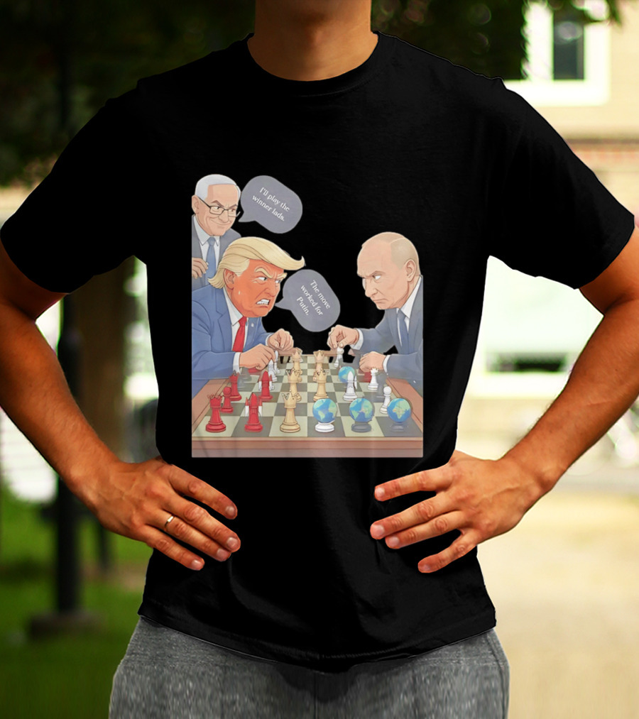 Political Chess Game Trump Putin World Leaders Cartoon T-Shirt