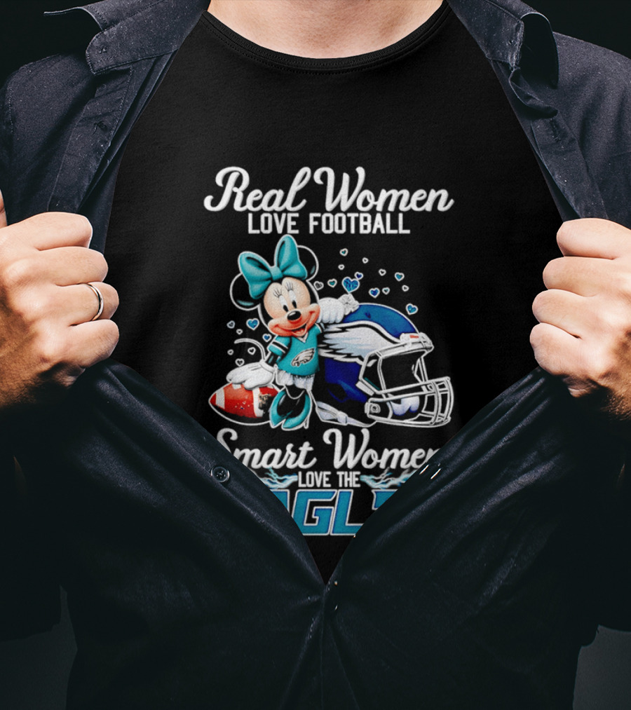 Real Women Love Football Smart Women Love The Eagles Minnie T-Shirt