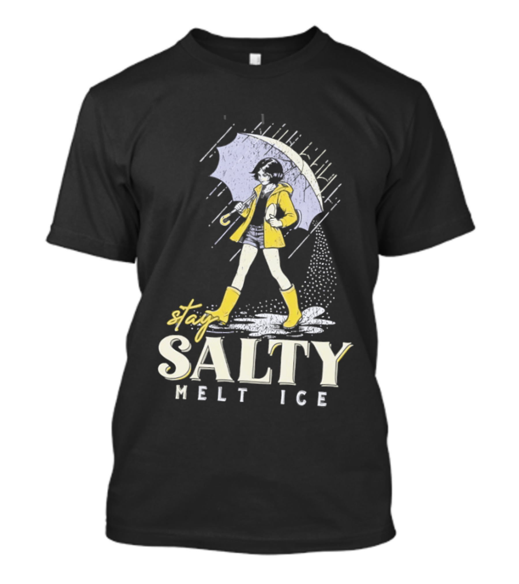 Stay Salty Melt Ice Retro Umbrella Girl Fashion T-Shirt