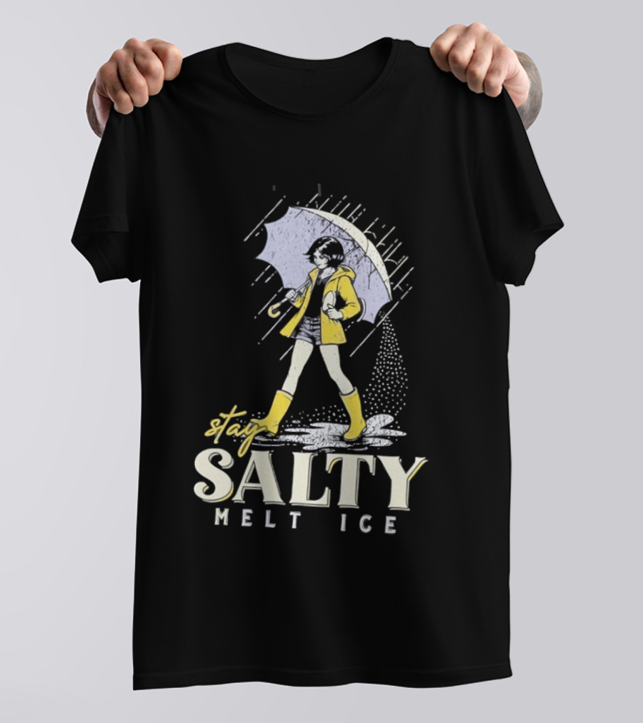 Stay Salty Melt Ice Retro Umbrella Girl Fashion T-Shirt