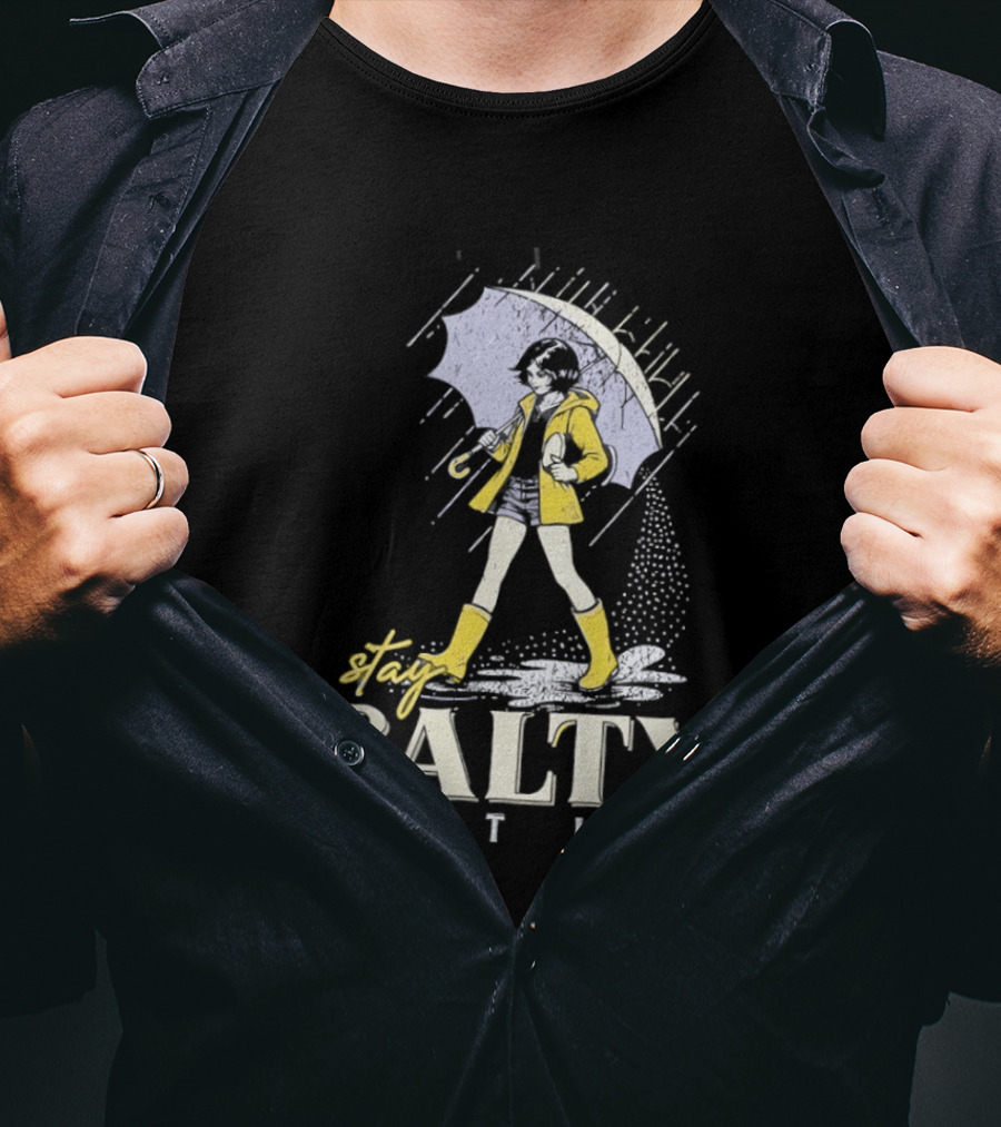 Stay Salty Melt Ice Retro Umbrella Girl Fashion T-Shirt
