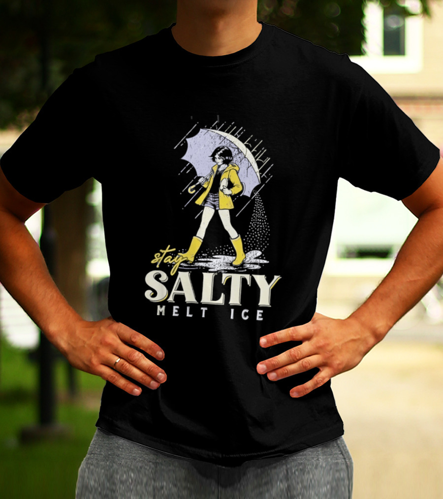 Stay Salty Melt Ice Retro Umbrella Girl Fashion T-Shirt