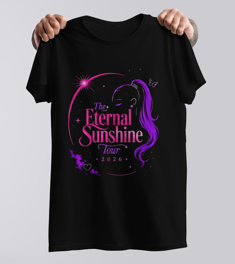The Eternal Sunshine Tour 2026 Ariana Grande Purple Neon T-Shirt