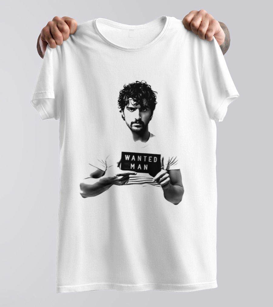 Boone Wanted Man Tour Shot 2026 Bold Typography Black And White T-Shirt
