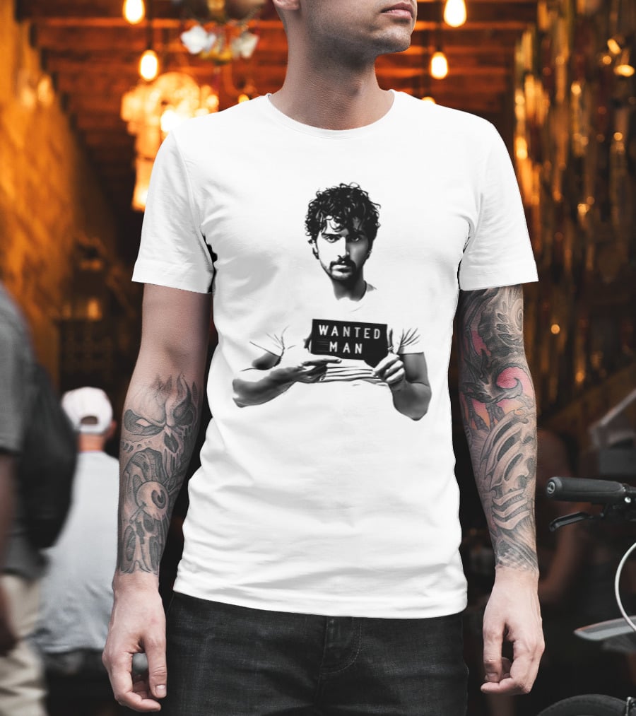 Boone Wanted Man Tour Shot 2026 Bold Typography Black And White T-Shirt
