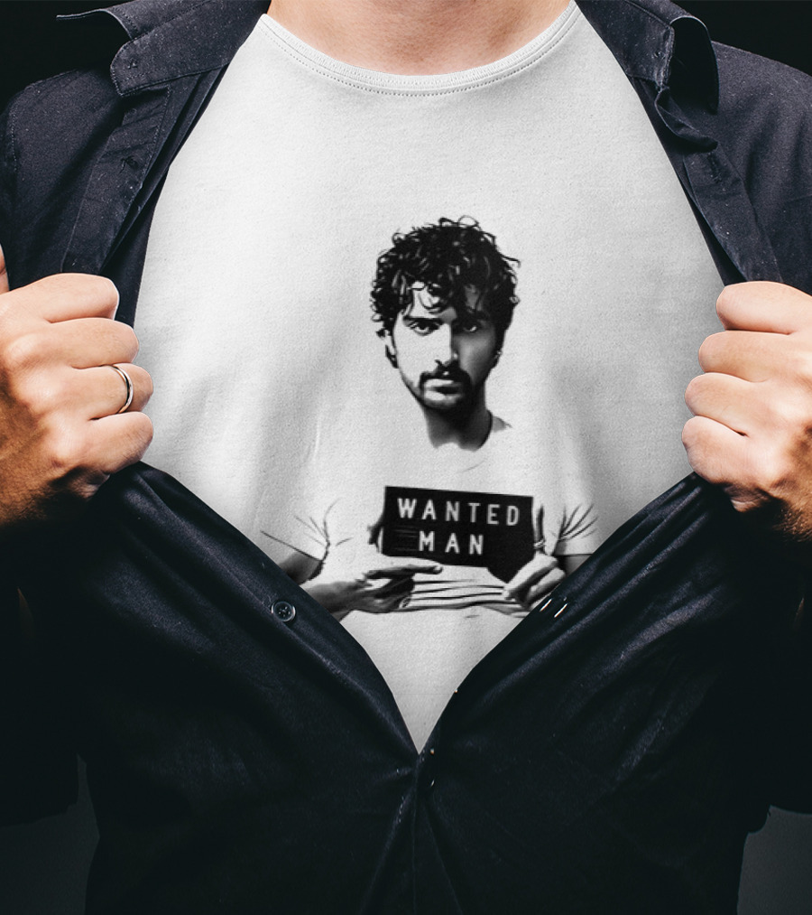 Boone Wanted Man Tour Shot 2026 Bold Typography Black And White T-Shirt