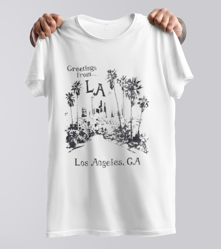Greetings From LA City Los Angeles CA Palm Tree Scenery T-Shirt