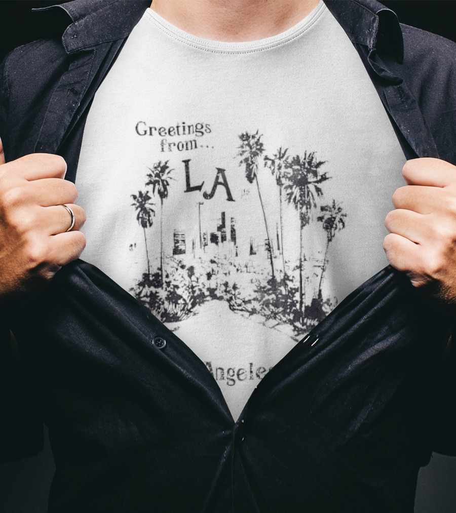 Greetings From LA City Los Angeles CA Palm Tree Scenery T-Shirt
