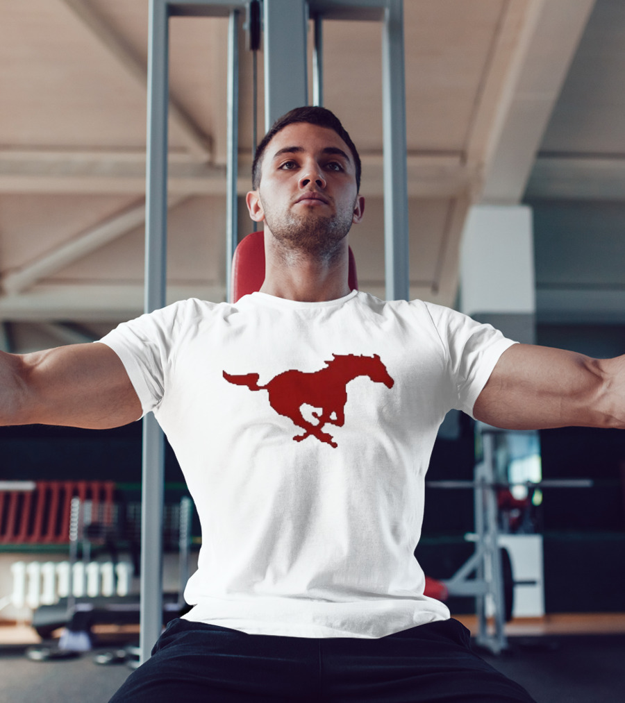 Mustang Red Galloping Horse T-Shirt