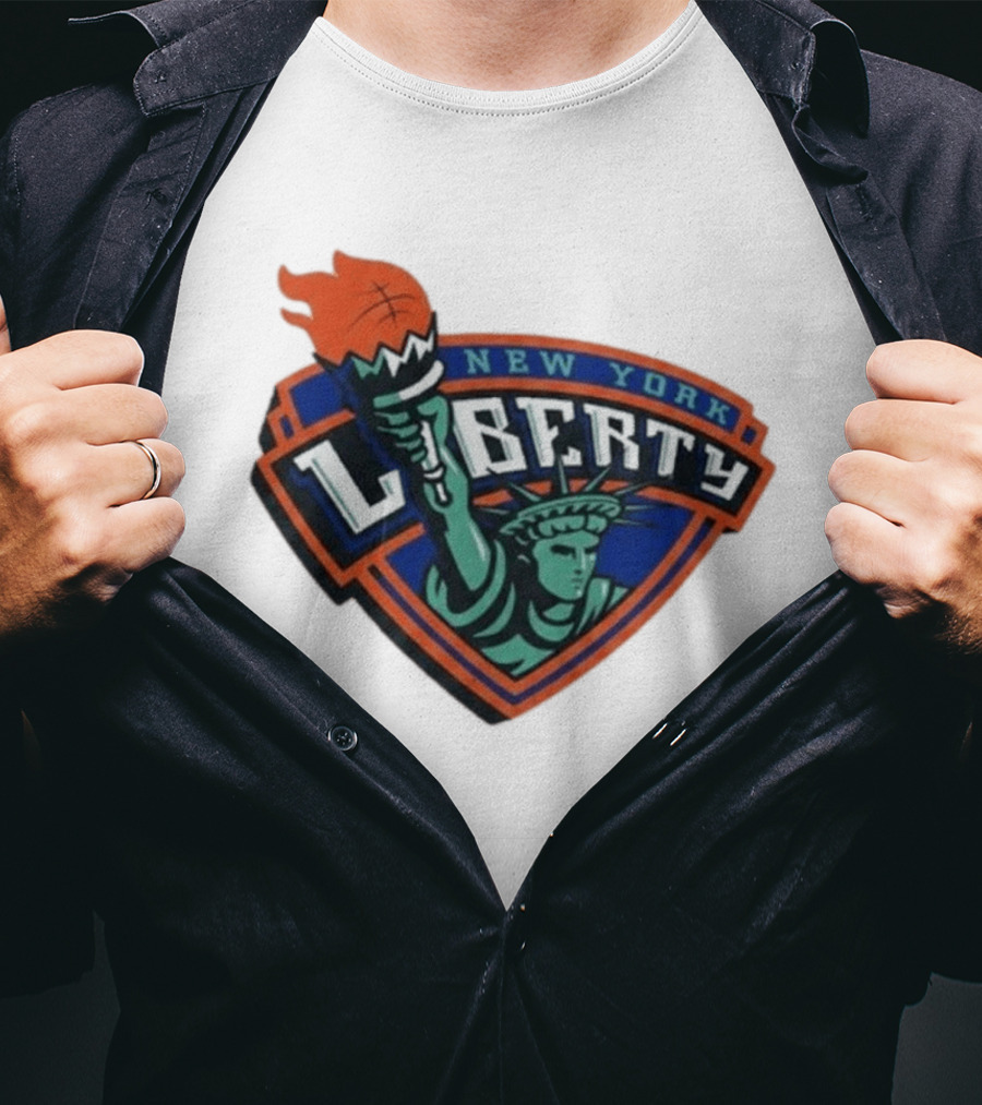 New York Liberty Leonie Fiebich Barclays Center Basketball Team T-Shirt