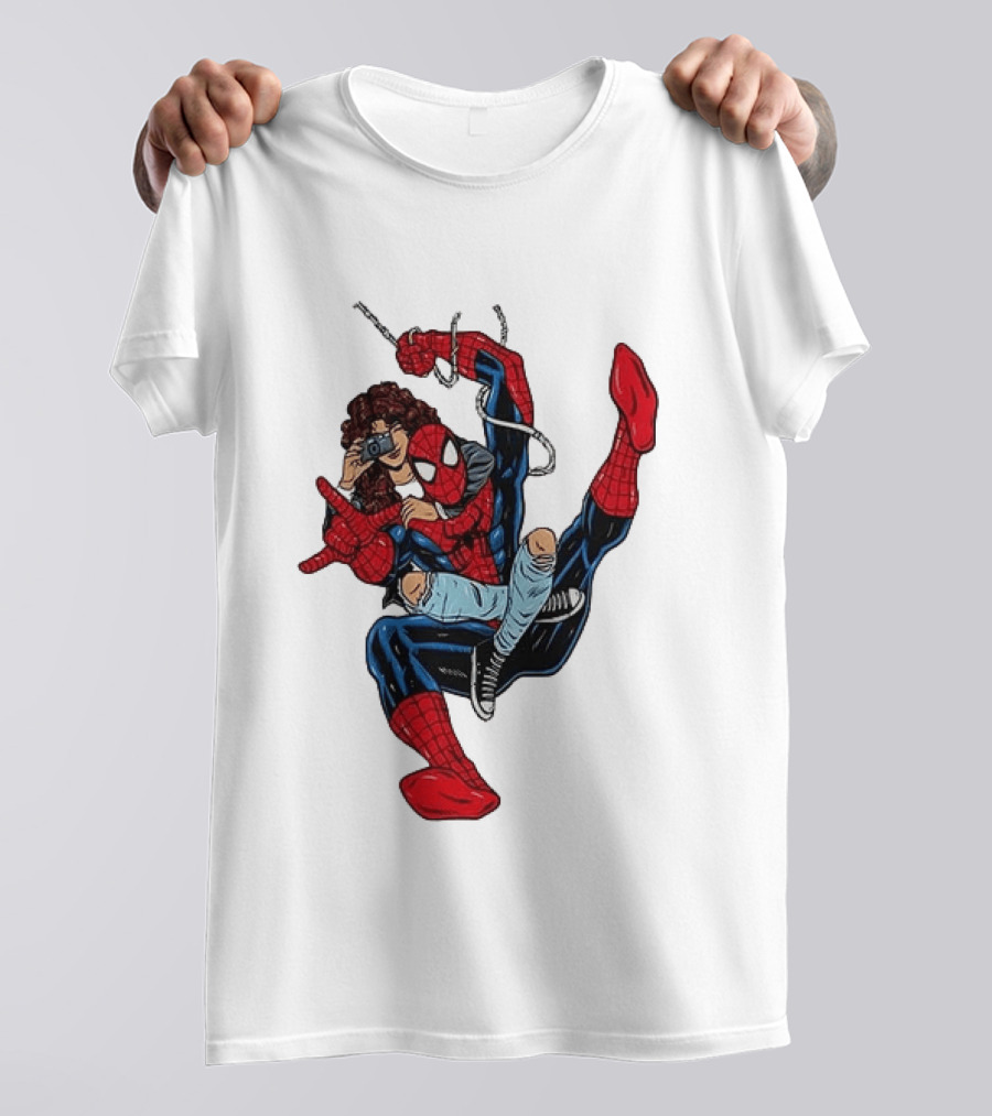 Spider Man The Heart Behind The Hero Photography Pose T-Shirt